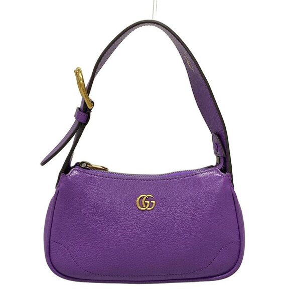 Auth GUCCI Aphrodite,GG Marmont 739076 Purple Leather Handbag - Picture 1 of 16